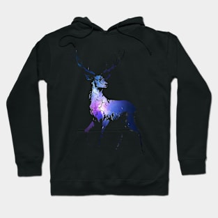 BLUE DEER IN THE NIGHT Hoodie